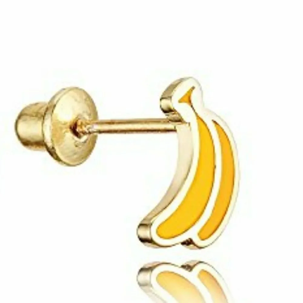HOST PICK 14k gold plated Banana&Monkey Earrings